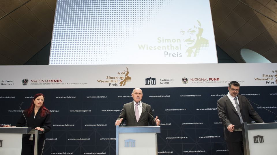 Press conference on the presentation of the shortlist for the Simon Wiesenthal Prize